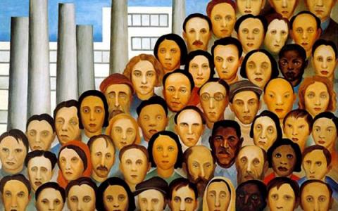 Tarsila do Amaral, Opérarios, 1933, Acervo do Governo do Estado de São Paulo 