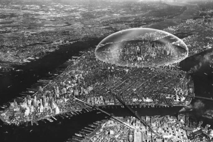 Projet de Richard Buckminster Fuller et Shoji Sadao, « Dome over Manhattan », 1960