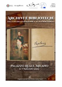 Poster del convegno "Archivi e biblioteche. Dalla storia napoleonica al suo racconto"