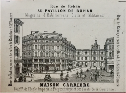 Au pavillon de Rohan, carte d'adresse, circa 1855, collection particulière © Julien Brault