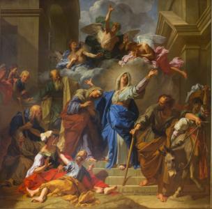 Jean Jouvenet, La visitation de la Vierge, huile sur toile, 432x441 cm, 1716, Paris, cathédrale Notre-Dame.