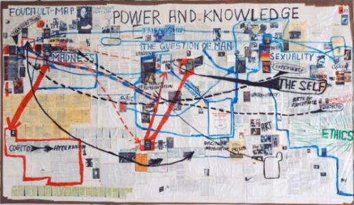 Thomas Hirschhorn et Marcus Steinweg, "Foucault-Map", 2004, 4,54 x 2,74 m, Collection Museu Serralves, Porto