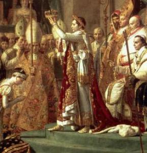 Sacre de l'empereur Napoléon Ier et couronnement de l'impératrice Joséphine dans la cathédrale Notre-Dame de Paris, le 2 décembre 1804, Jacques-Louis David, 1805-1807 (detail)/ (CC0)