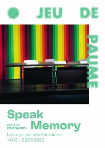 Flyer du cycle de rencontres « Speak, Memory »